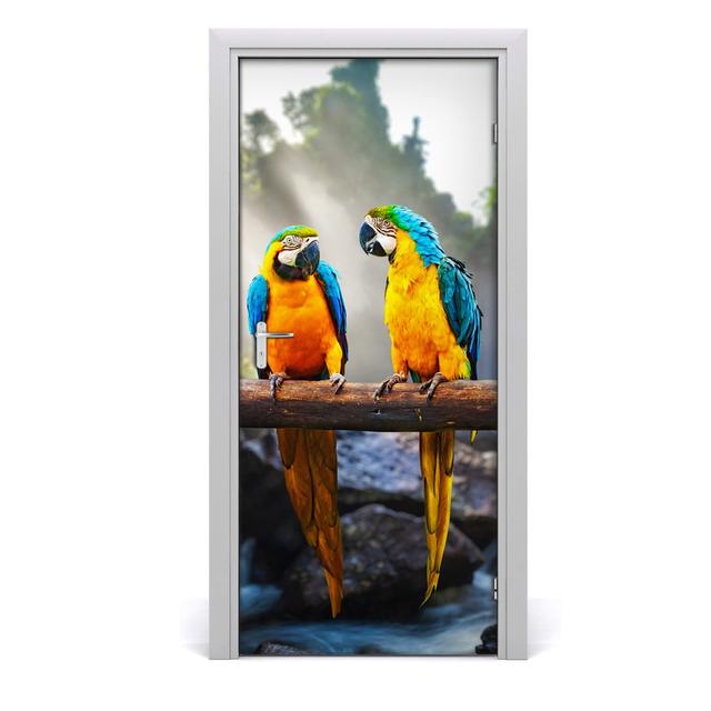 Ary Parrots Door Sticker East Urban Home on Productcaster.