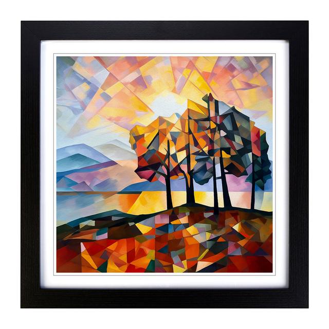 Sunrise Cubism No.5 - Single Picture Frame Art Prints on Wood Marlow Home Co. Format: Black on Productcaster.