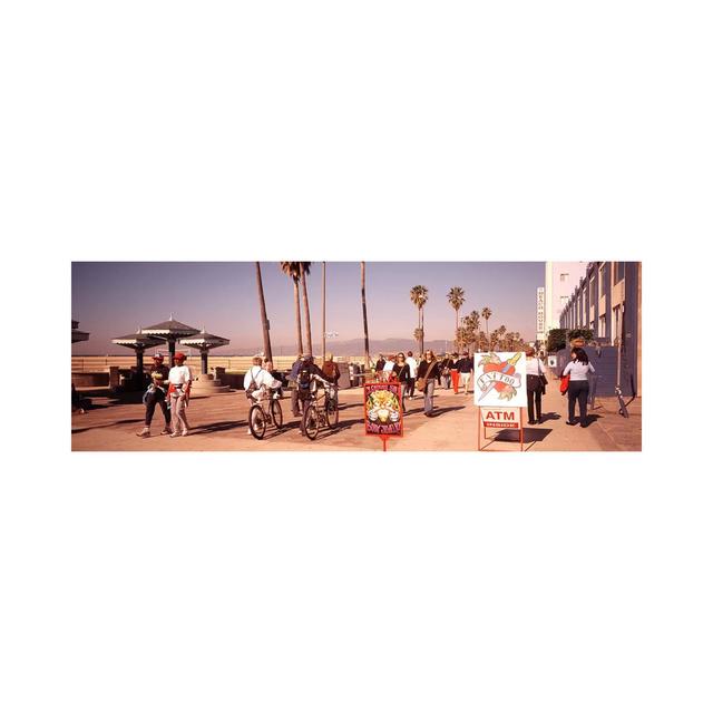 People Walking On The Sidewalk, Venice, Los Angeles, California, USA by Panoramic Images - Wrapped Canvas Panoramic Print Ebern Designs Size: 30.48cm on Productcaster.