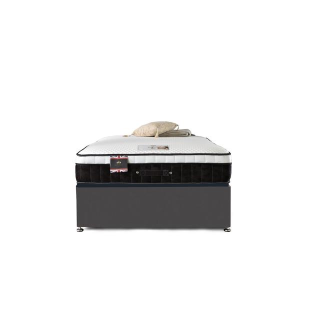 Aspelare Pocket Memory 1000 Divan Bed Fairmont Park Storage Type: No Storage, Colour: Steel Plush Velvet, Size: Super King (6') on Productcaster.