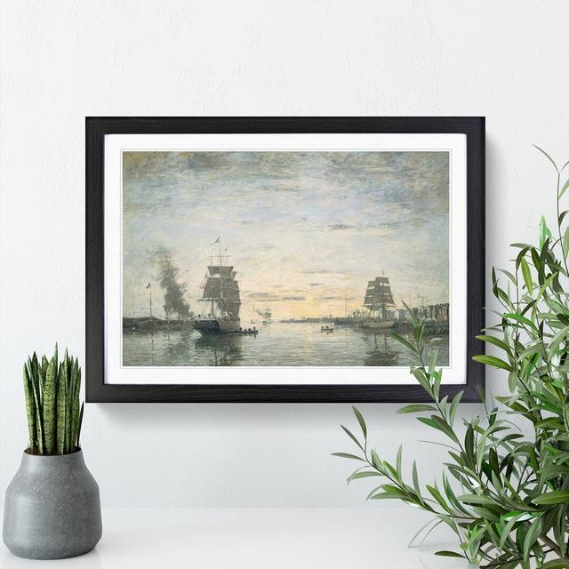 Entrance to the Harbor by Eugene Boudin - Picture Frame Painting East Urban Home Frame Option: Black Framed, Size: 48cm H x 65cm W x 2cm D on Productcaster.