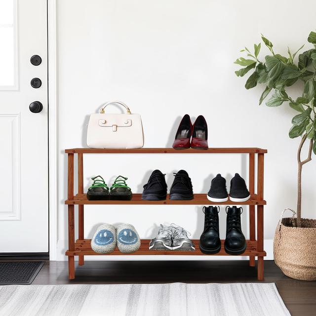 6 Pair Shoe Storage Metro Lane Finish: Walnut on Productcaster.