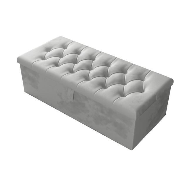 Akilia 102cm Wide Tufted Rectangle Striped Storage Ottoman with Storage Latitude Run Upholstery Colour: Silver on Productcaster.