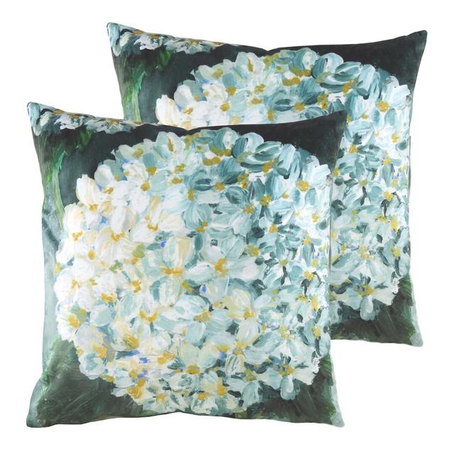 Floral Square Throw Cushion With Filling (Set of 2) Evans Lichfield Fill Material: Feathers on Productcaster.