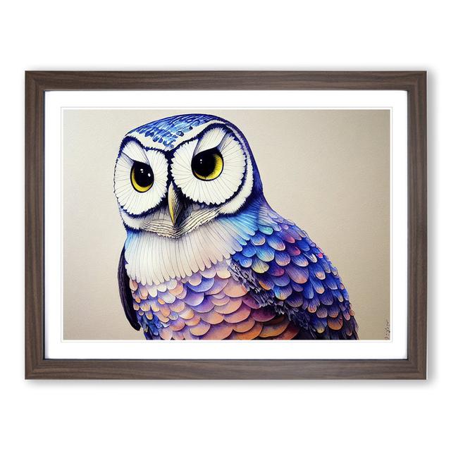 Barn Owl Watercolour - Picture Frame Painting Union Rustic Size: 46cm H x 64cm W x 2cm D, Frame Colour: Walnut on Productcaster.