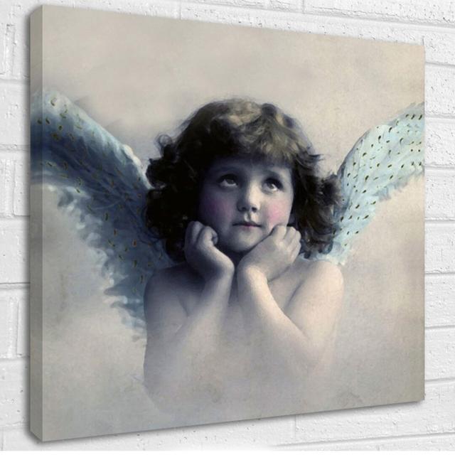 'Vintage Angel' - Unframed Graphic Art Print on Canvas Happy Larry on Productcaster.