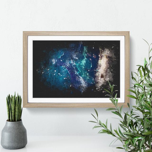 In Awe of the Ocean - Picture Frame Painting East Urban Home Frame Option: Oak, Size: 27cm H x 36cm W x 2cm D on Productcaster.