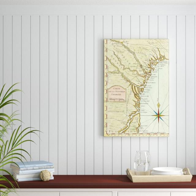 Petite Map Of Georgia - Wrapped Canvas Print Blue Elephant Size: 91cm H x 61cm W on Productcaster.