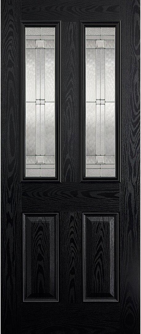 GRP Malton Glazed Black External Door LPD Doors Door Size: 2032mm H x 813mm W x 44mm D, Door Finish: Black on Productcaster.