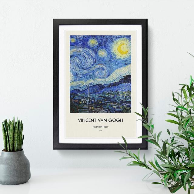 The Starry Night by Vincent Van Gogh - Picture Frame Painting East Urban Home Frame Option: Black Framed, Size: 48cm H x 36cm W x 2cm D on Productcaster.