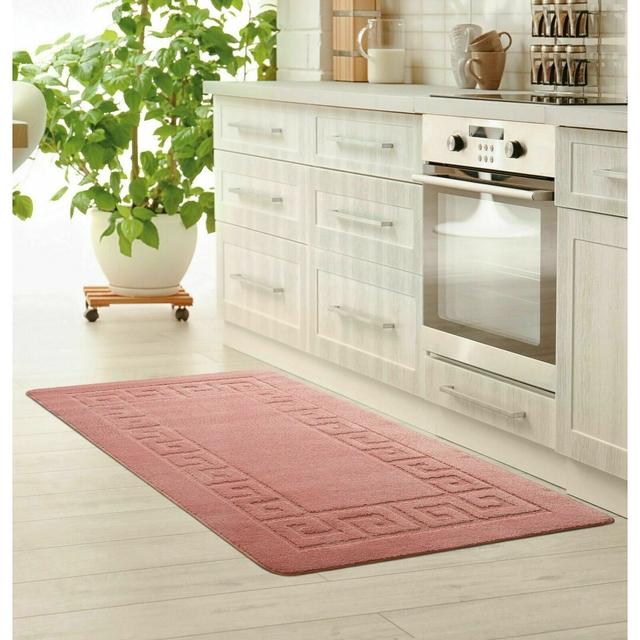 Nalesha NON SLIP ROCCO PLAIN RUGS LIVING ROOM BEDROOM HALLWAY RUG /MAT/ RUNNER Pink Canora Grey Rug Size: Rectangle 60 x 110cm on Productcaster.