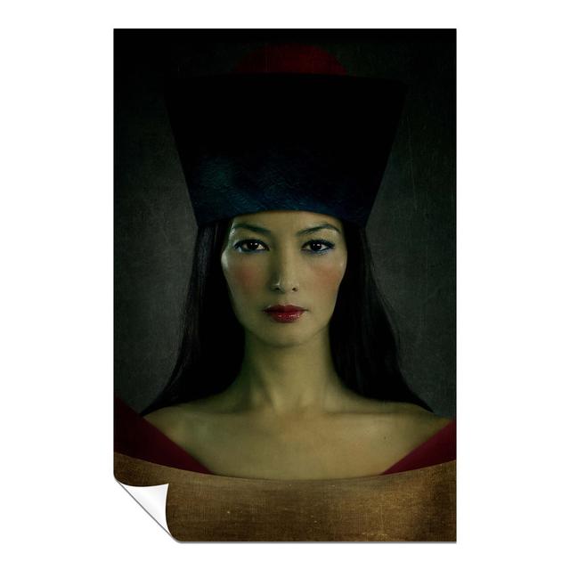 Panther Print Fine Art Prints Lady In Red Lips & Blue Empress Hat Artistic Unframed Poster, Pictures For Home Walls, Bedroom, Living Room & Bathroom D on Productcaster.