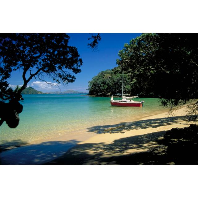 Yacht at Bay of Islands by Nzkingfisher - Wrapped Canvas Photograph Breakwater Bay Size: 81cm H x 122cm W on Productcaster.