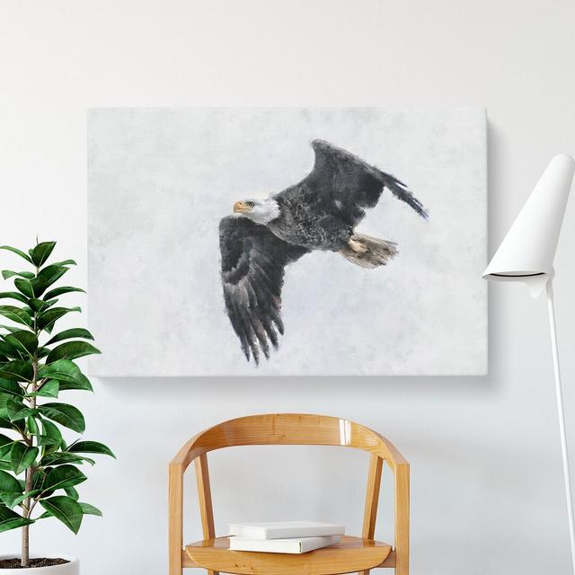 Bald Eagle High In The Sky - Wrapped Canvas Painting East Urban Home Size: 60cm H x 91cm W x 3cm D on Productcaster.