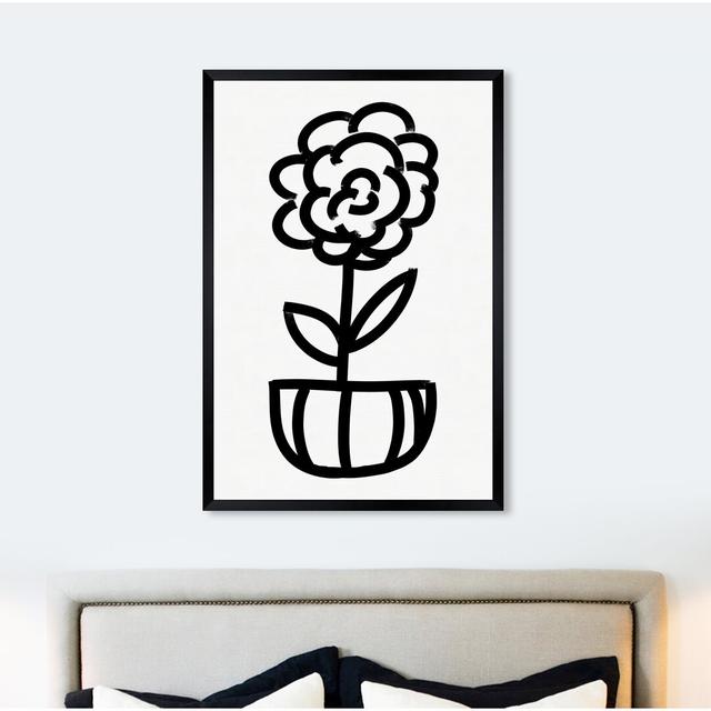 Single Flower in Bloom - Painting Print East Urban Home Size: 157.48cm H x 106.68cm W x 1.27cm D, Format: Black Framed Paper on Productcaster.