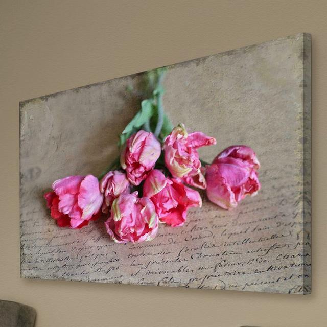 Tulip Still Life by Sylvia Cook - Wrapped Canvas Photograph Print East Urban Home Size: 51cm H x 76cm W x 4cm D on Productcaster.