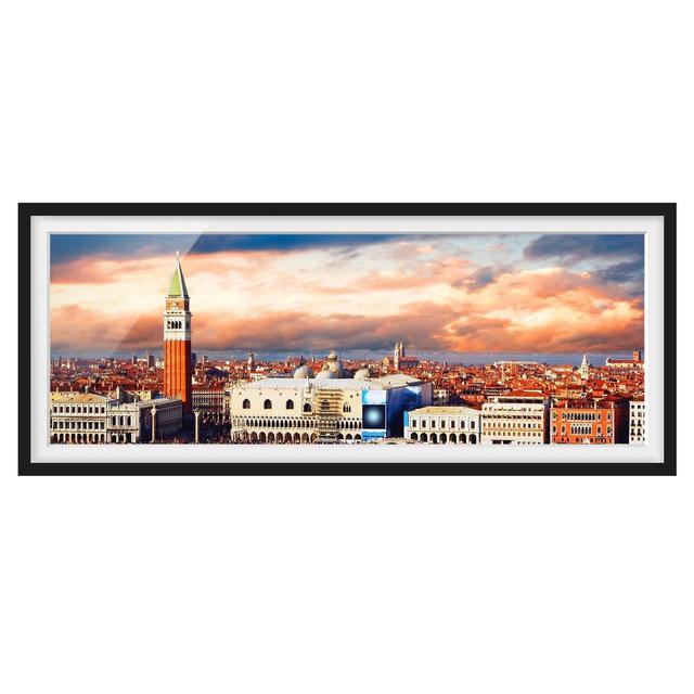 Travelling Venezia - Picture Frame Graphic Art Ebern Designs Size: 40cm H x 100cm W x 2cm D, Frame Option: Black Framed on Productcaster.