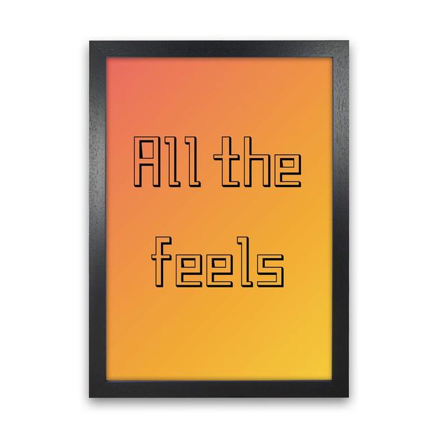 All the Feels - Graphic Art Print on Paper Happy Larry Frame Option: Black Framed, Size: 30cm H x 21cm W x 3cm D on Productcaster.