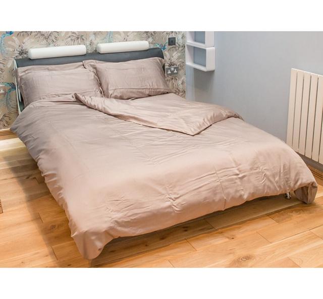 Zeke 1000 Thread Count Fitted Sheet Ebern Designs Size: Single (3'), Colour: Taupe on Productcaster.