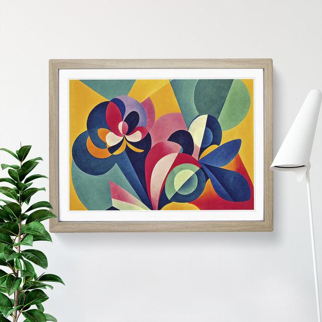 Fabulous Abstract Flowers - Picture Frame Painting ClassicLiving Frame Colour: Oak, Size: 46cm H x 64cm W x 2cm D on Productcaster.