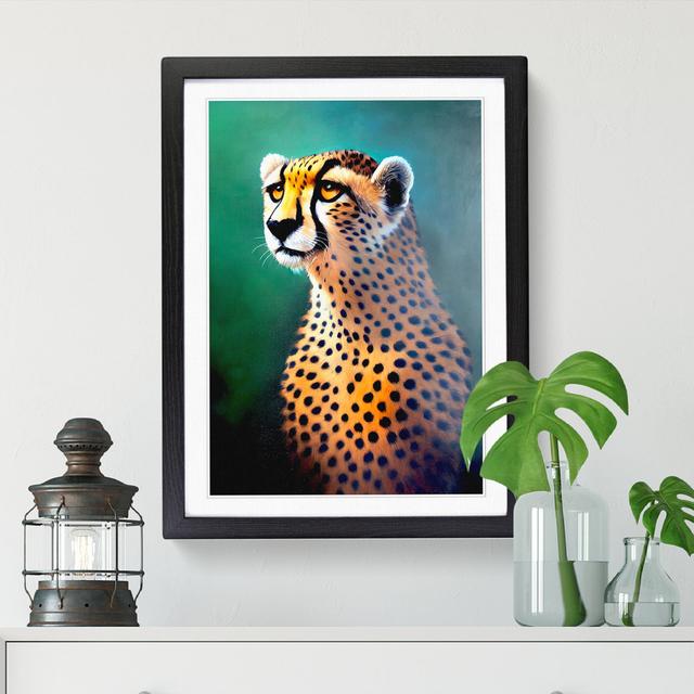 Cheetah Painting Vol.1 - Picture Frame Print World Menagerie Format: Walnut Framed, Size: 46cm H x 34cm W x 2cm D on Productcaster.