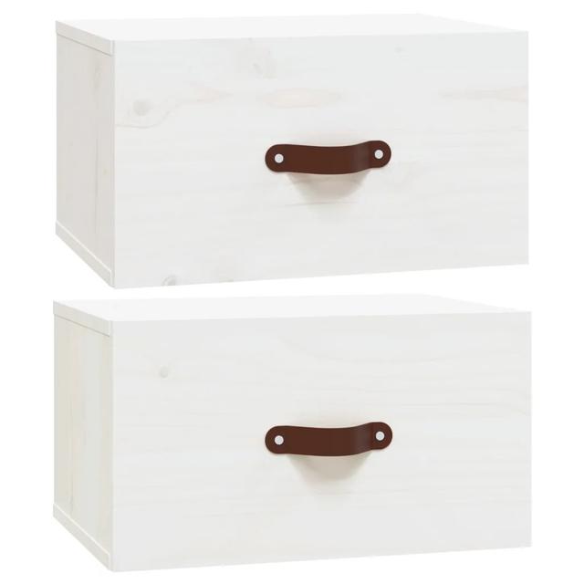 Nachttisch-Set aus Holzwerkstoff (Set of 2) Alpen Home Farbe: Weiß on Productcaster.