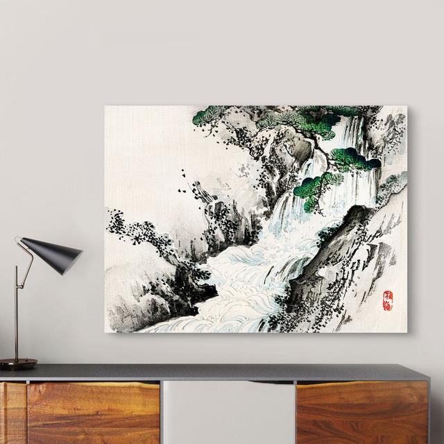 Leinwandbild Japanese Waterfall von Kono Bairei Bloomsbury Market Größe: 40 cm H x 60 cm B x 4 cm T on Productcaster.