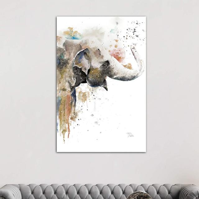 Water Elephant by Patricia Pinto - Wrapped Canvas Print Ebern Designs Size: 66.04cm H x 45.72cm W x 3.81cm D on Productcaster.