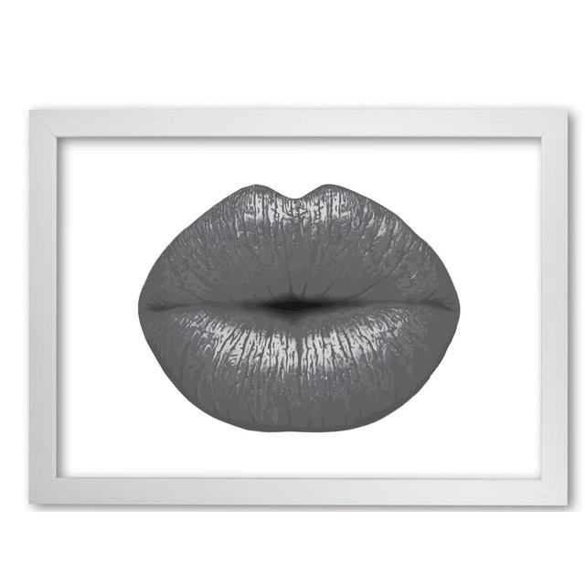 'Lips' Painting East Urban Home Size: 30 cm H x 42 cm W x 5 cm D, Format: White Grain Frame on Productcaster.