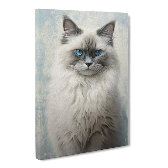 Ragdoll Cat Hard Edge Painting No.2 - No Frame Art Prints Marlow Home Co. Size: 76cm H x 50cm W x 3cm D on Productcaster.