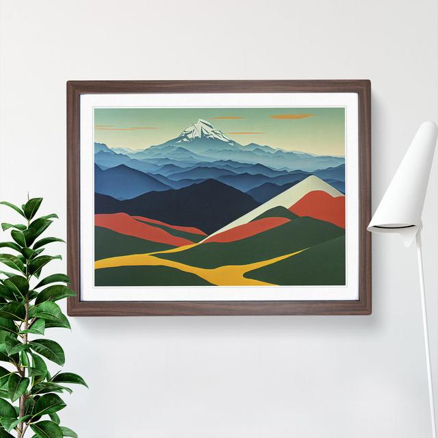 Bold Mountain Landscape - Picture Frame Graphic Art Alpen Home Size: 34cm H x 46cm W x 2cm D, Frame Colour: Walnut Framed on Productcaster.