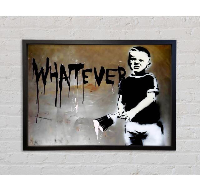 Whatever Kid Framed Print Happy Larry Size: 100cm H x 141.4cm W x 3.3cm D, Format: Light Grey Framed Canvas on Productcaster.