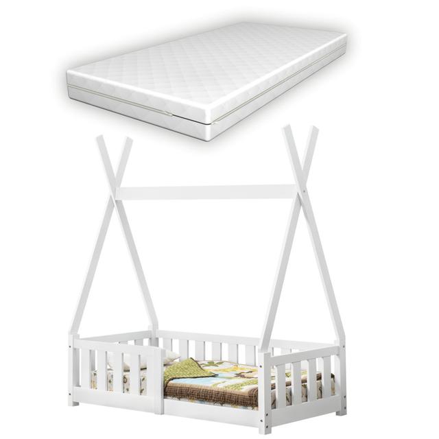 Ariadna Toddler (70 x 140cm) Solid Wood Tent Beds and Mattress by Harriet Bee Harriet Bee on Productcaster.