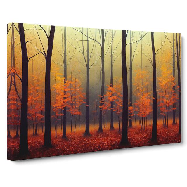 Inspiring Autumn Forest - Wrapped Canvas Painting Alpen Home Size: 35cm H x 50cm W x 3cm D on Productcaster.