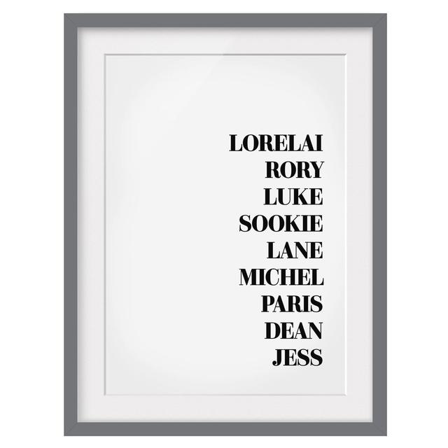 Favourite Series - Gilmore Girls - Picture Frame Typography Print on Paper East Urban Home Rahmenoptionen: Mattes Grau, Size: 70 cm H x 50 cm B on Productcaster.