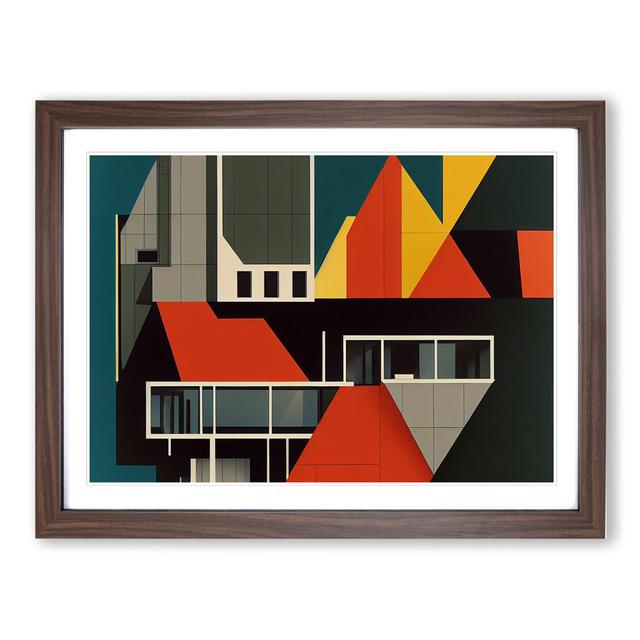 Bauhaus Architecture Vol.4 Abstract - Picture Frame Graphic Art Ebern Designs Size: 34cm H x 46cm W x 2cm D, Frame Colour: Walnut on Productcaster.