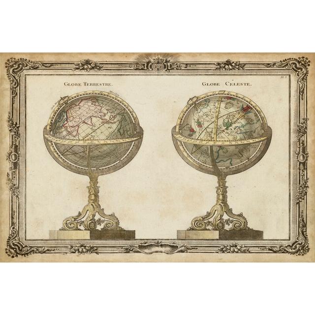 Terrestrial & Celestial Globes - Wrapped Canvas Art Prints Rosalind Wheeler Size: 30cm H x 46cm W on Productcaster.