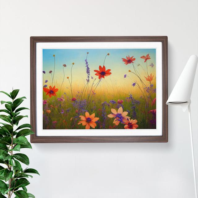 Mind Blowing Wildflowers Floral - Picture Frame Graphic Art Marlow Home Co. Size: 25cm H x 34cm W, Frame Colour: Walnut Framed on Productcaster.