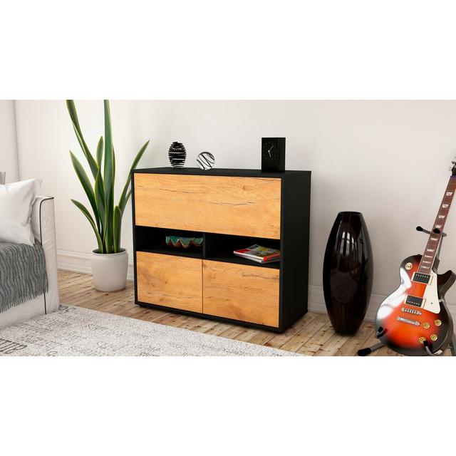 Rausch Sideboard Latitude Run Body and front colour: Anthracite and oak on Productcaster.