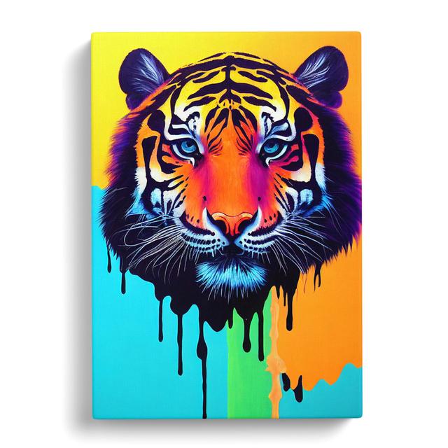 Painted Tiger Abstract - Wrapped Canvas Print Latitude Vive Size: 50cm H x 35cm W on Productcaster.