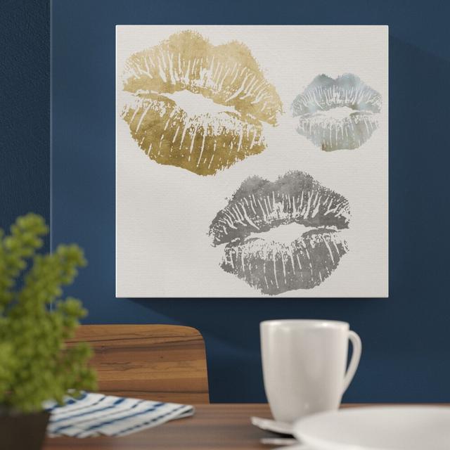 'Luxury Kiss' Graphic Art Print on Canvas Oliver Gal Size: 61cm H x 61cm W x 3.8cm D on Productcaster.