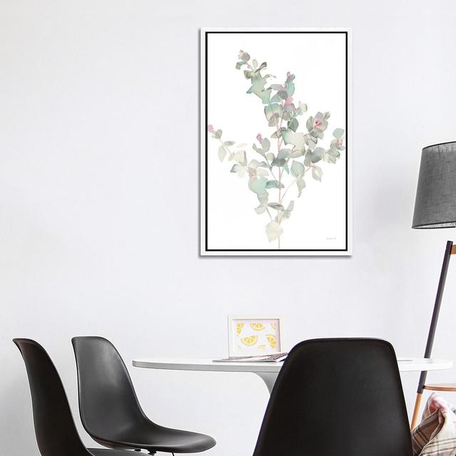 Eucalyptus II White by Danhui Nai - Graphic Art Print on Canvas 17 Stories Size: 101.6cm H x 66.04cm W x 3.81cm D, Format: White Framed on Productcaster.