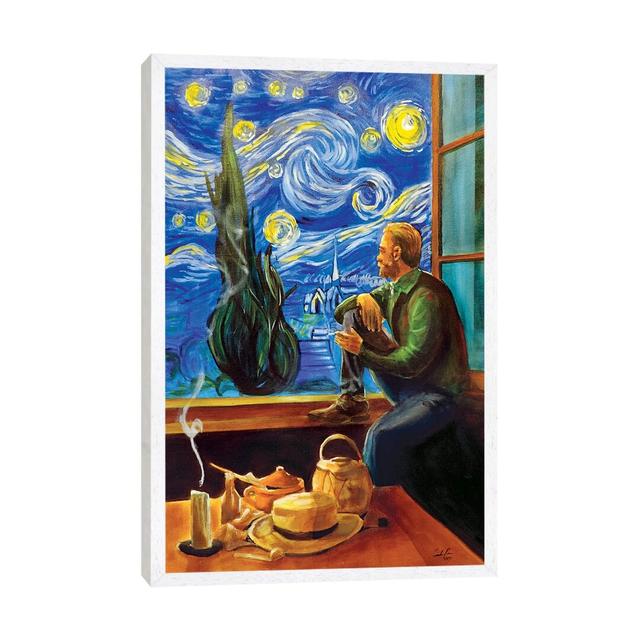 Van Gogh At His Window by Gordon Bruce - Painting on Canvas Marlow Home Co. Size: 66.04cm H x 45.72cm W x 3.81cm D, Format: White Framed on Productcaster.