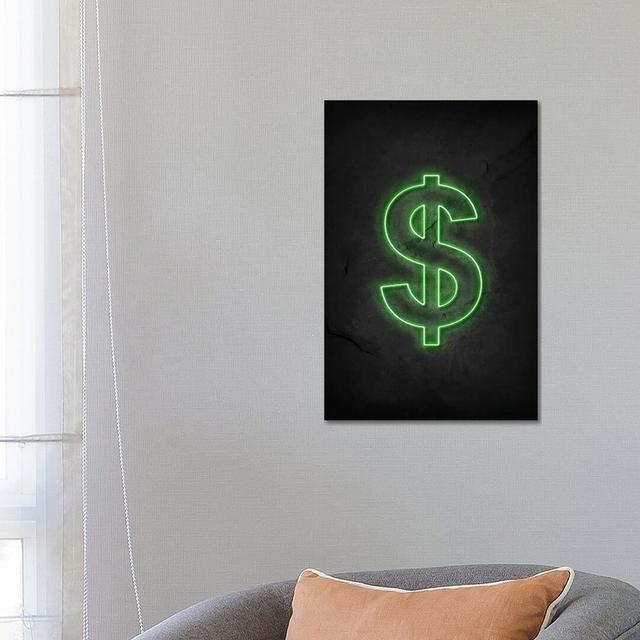 Dollaro Neon 1PC6 Happy Larry Format: Wrapped Canvas, Size: 66.04cm H x 45.72cm W on Productcaster.