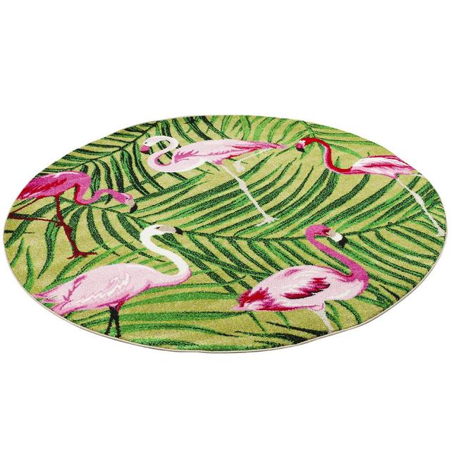 Dugg Power Loom 100% Polypropylene Green/Pink Indoor Use Only Rug Pergo Classics Rug Size: Round 160cm on Productcaster.