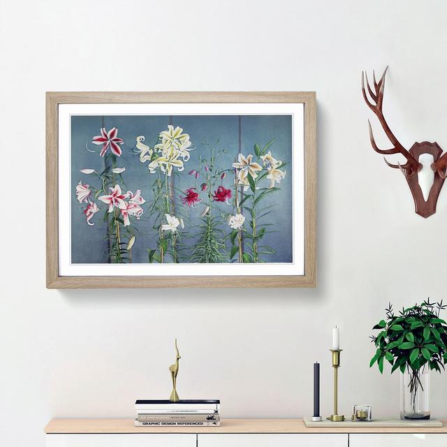 Growing Lilies by Kazumasa Ogawa - Picture Frame Painting Print East Urban Home Frame Option: Oak Framed, Size: 27cm H x 36cm W x 2cm D on Productcaster.