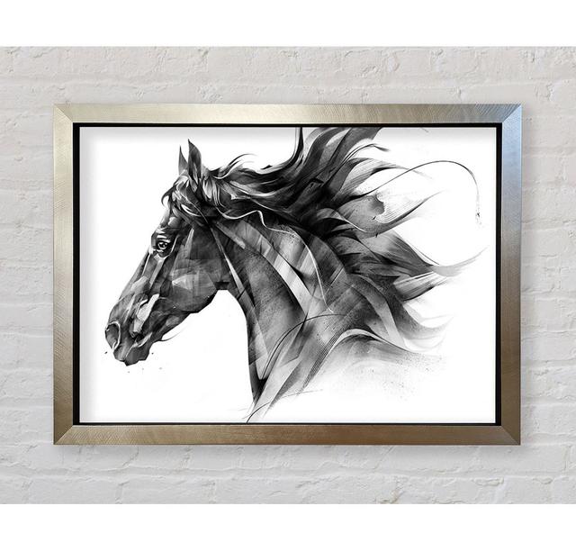 Horse Galloping Head - Single Picture Frame Art Prints Bright Star Size: 59.7cm H x 84.1cm W x 3.4cm D on Productcaster.