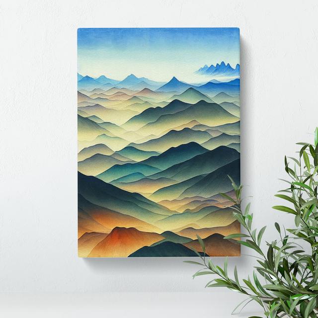 Mountain Landscape Painted No.2 - Wrapped Canvas Graphic Art Alpen Home Size: 76cm H x 50cm W x 3cm D on Productcaster.