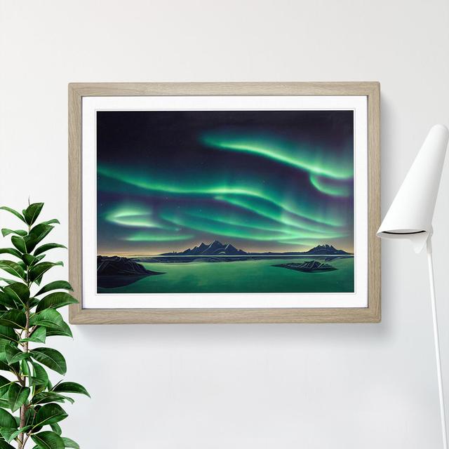 Traditional Northern Lights - Single Picture Frame Print Alpen Home Frame Colour: Oak Framed, Size: 25cm H x 34cm W x 2cm D on Productcaster.