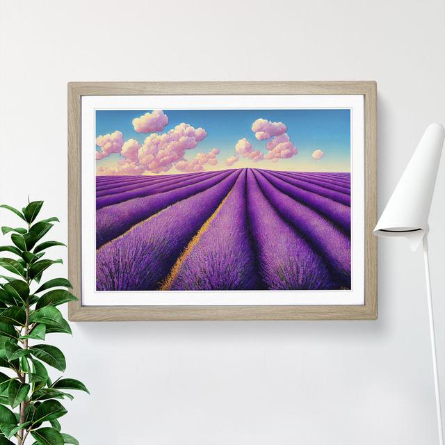 Fabulous Lavender Flower Field - Single Picture Frame Print ClassicLiving Frame Colour: Oak Framed, Size: 34cm H x 46cm W x 2cm D on Productcaster.